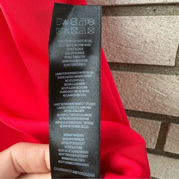 City Chic Knot Front Dress Lust Red 20 Tie Waist Batwing Sleeve V-Neck Cocktail - Picture 9 of 13